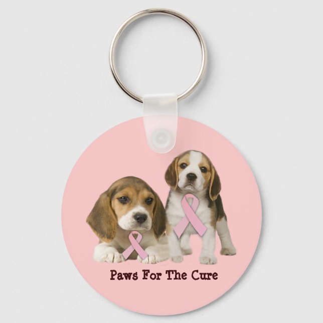 Beagle Breast Cancer Keychain (Front)
