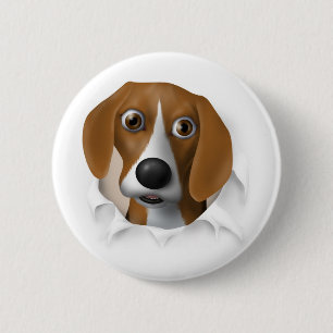 Beagle Busting Out 6 Cm Round Badge