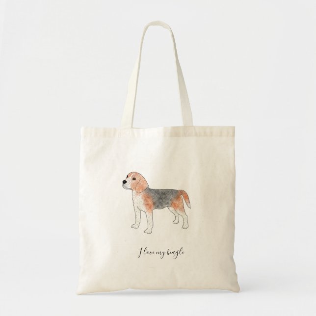 Beagle canvas tote bag (Front)