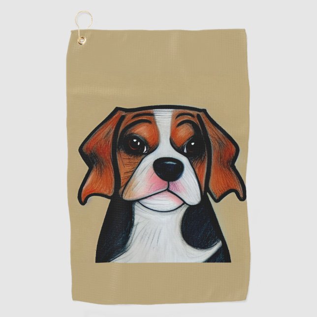 Beagle - Cartoon Golf Towel (Front)