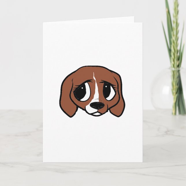 Beagle Cartoon Head Card (Front)