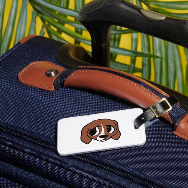 Beagle Cartoon Head Luggage Tag (Front Insitu 3)