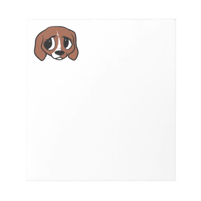 Beagle Cartoon Head Notepad (Front)