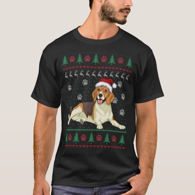 Beagle Cattle Christmas Ugly  Sweater Dog  Xmas 1 (Front)