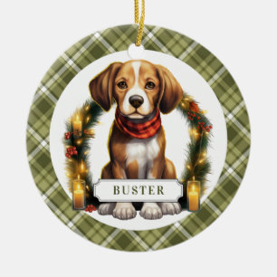 Beagle Ceramic Circle Ornament