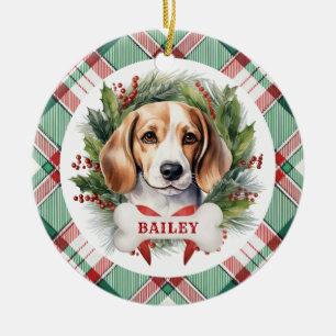 Beagle Ceramic Circle Ornament