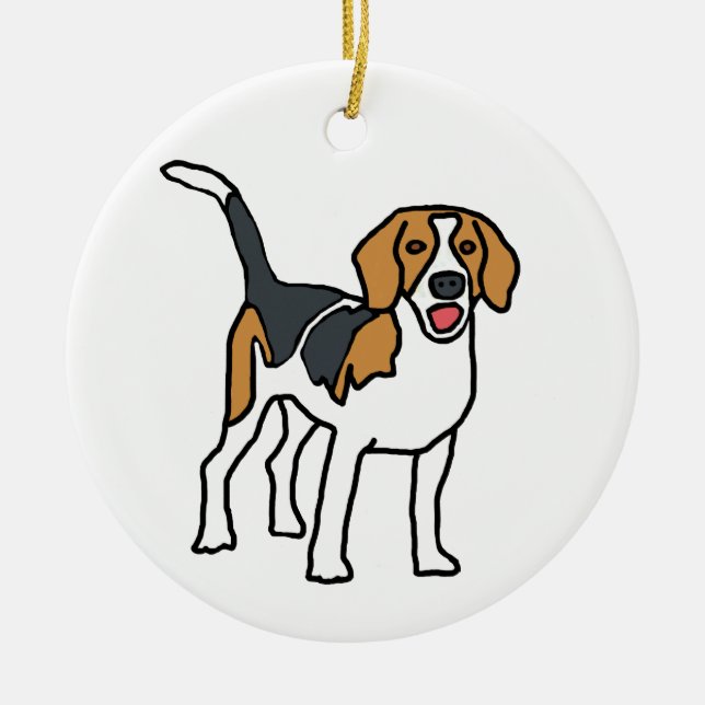Beagle Ceramic Ornament (Front)