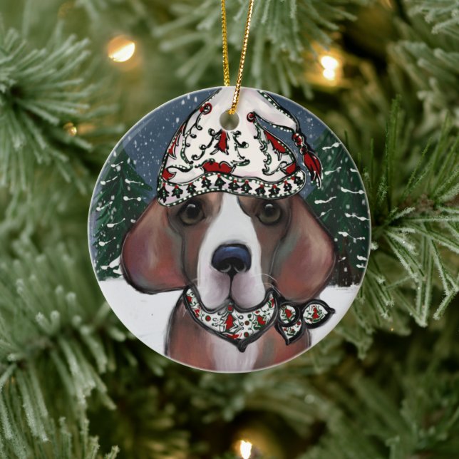 Beagle      ceramic ornament (Tree)