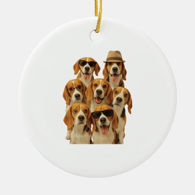 Beagle Ceramic Ornament (Front)