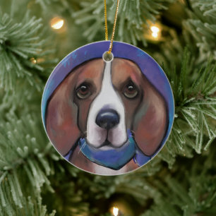 Beagle ceramic ornament