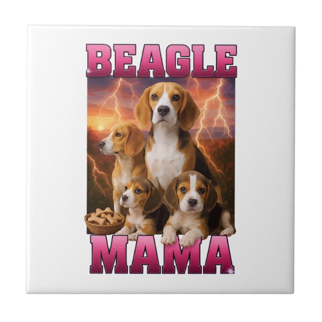 Beagle  ceramic tile (Front)