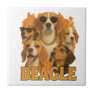 Beagle ceramic tile