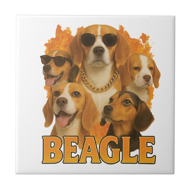 Beagle         ceramic tile (Front)