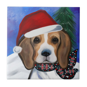 Beagle ceramic tile
