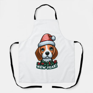 Beagle Cheer Festive New Year Wishes Classic T-Shi Apron