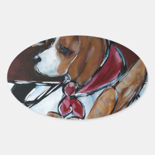BEAGLE CHEF OVAL STICKER
