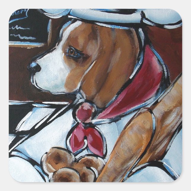 BEAGLE CHEF SQUARE STICKER (Front)