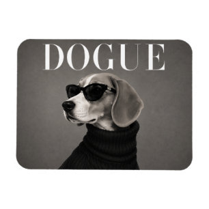 Beagle Chic Fashion Editorial Dog Flexi Magnet