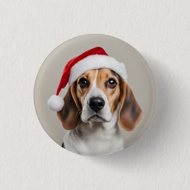 Beagle Christmas 3 Cm Round Badge (Front)