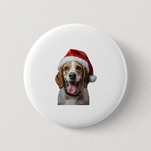 Beagle Christmas 6 Cm Round Badge