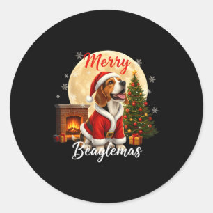Beagle Christmas Beagle Costume Beagle Xmas Merry Classic Round Sticker