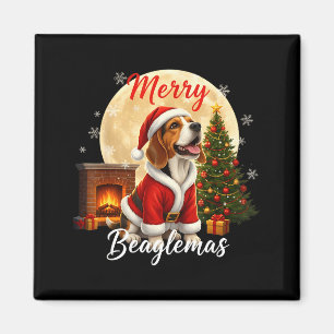 Beagle Christmas Beagle Costume Beagle Xmas Merry Magnet