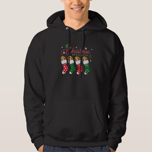 Beagle Christmas  Beagle Dog Cute Socks Xmas Hoodie (Front)