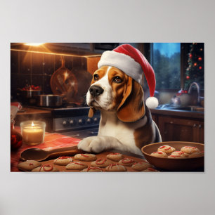 Beagle Christmas Cookies Festive Holiday Poster