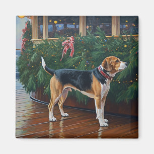 Beagle Christmas Cruise: Pawsome Holiday Delight Magnet