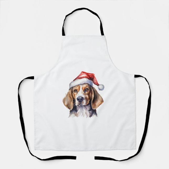 Beagle Christmas Dog  Apron (Front)