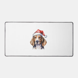 Beagle Christmas Dog Desk Mat