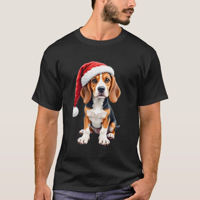 Beagle Christmas Dog Long Sleeve T-Shirt (Front)