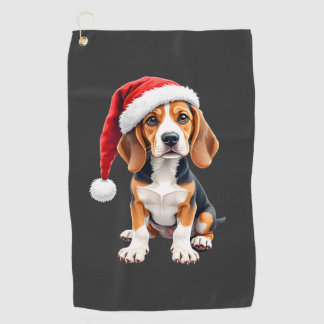 Beagle Christmas Dog Long Sleeve T-Shirt Golf Towel