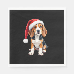 Beagle Christmas Dog Long Sleeve T-Shirt Napkin