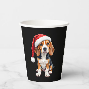 Beagle Christmas Dog Long Sleeve T-Shirt Paper Cups