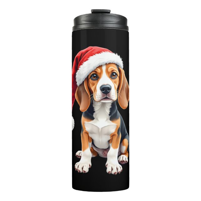 Beagle Christmas Dog Long Sleeve T-Shirt Thermal Tumbler (Front)