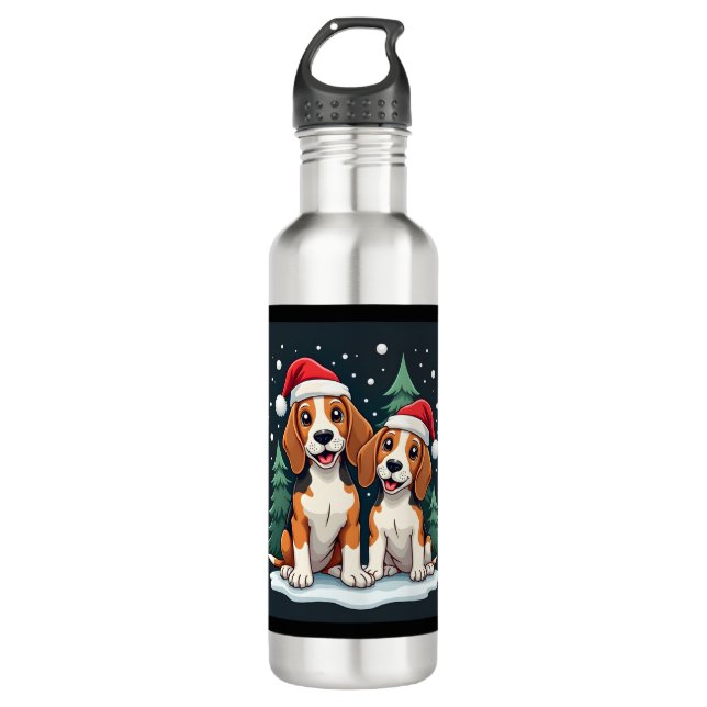 Beagle Christmas Dog Owner Xmas Holiday Pajama Lon 710 Ml Water Bottle (Front)