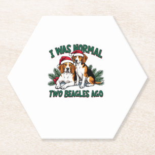 Beagle Christmas Dog Owner Xmas Holiday Pajama Paper Coaster