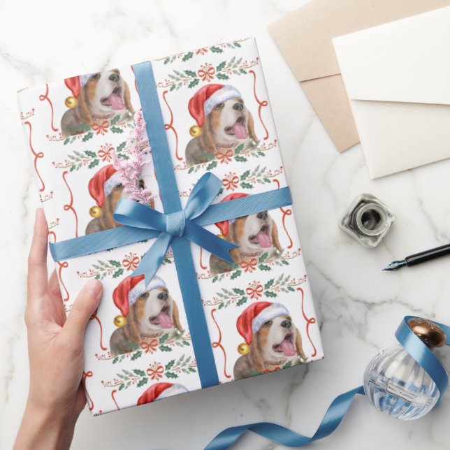 Beagle Christmas Dog Pattern Wrapping Paper (Gifting)