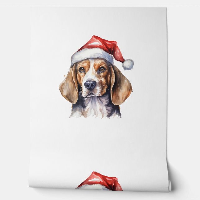 Beagle Christmas Dog  Wallpaper (Unrolling)
