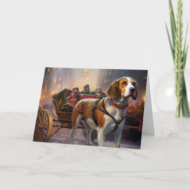 Beagle Christmas Festive Season  Card (Front)