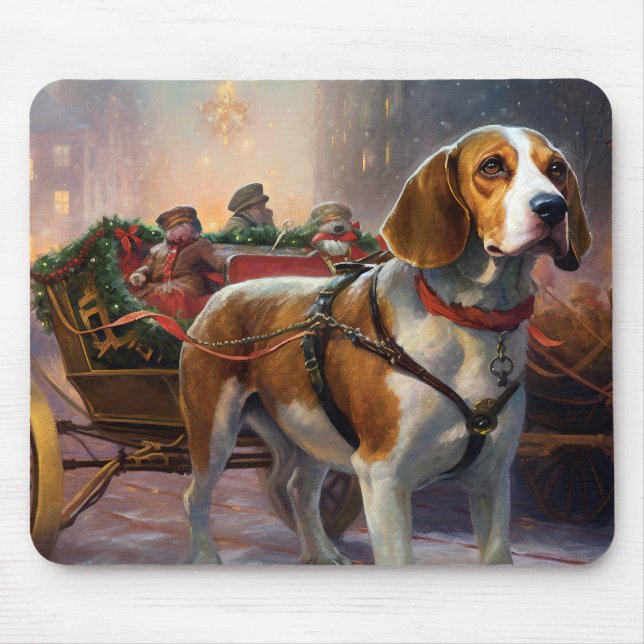 Beagle Christmas Festive Season  Mouse Pad (Front)