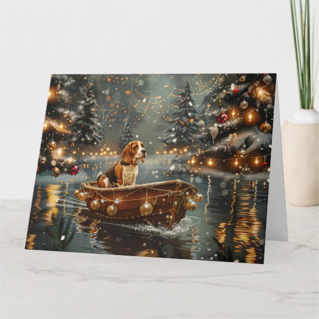 Beagle Christmas Festive Voyage Card (Front)
