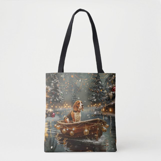 Beagle Christmas Festive Voyage Tote Bag (Front)