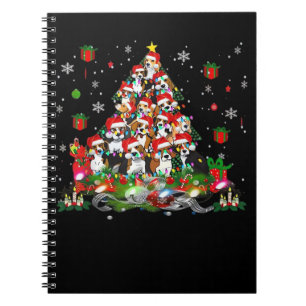 Beagle Christmas Funny Tees Beagle Xmas Tree Dog E Notebook