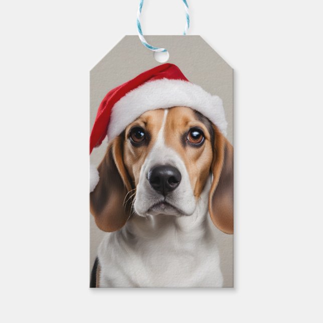 Beagle Christmas Gift Tags (Front)