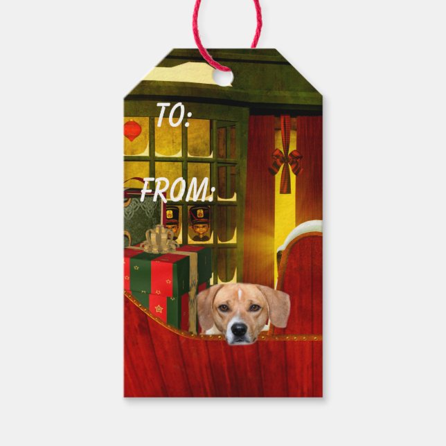 Beagle Christmas Gift Tags (Front)