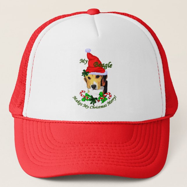 Beagle Christmas Gifts Trucker Hat (Front)