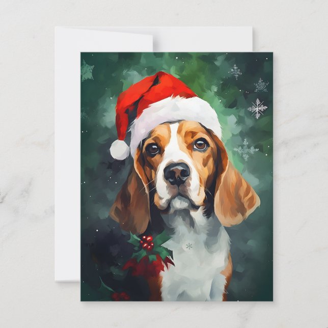 Beagle Christmas Holiday Card (Front)