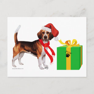 Beagle Christmas Holiday Postcard